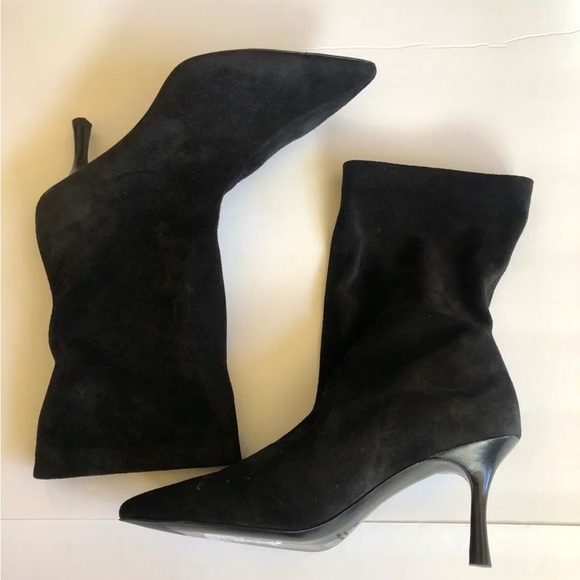 Sz 6.5, Rag & bone stretchy suede leather Booties, 3”heel,new, black - Picture 2 of 7